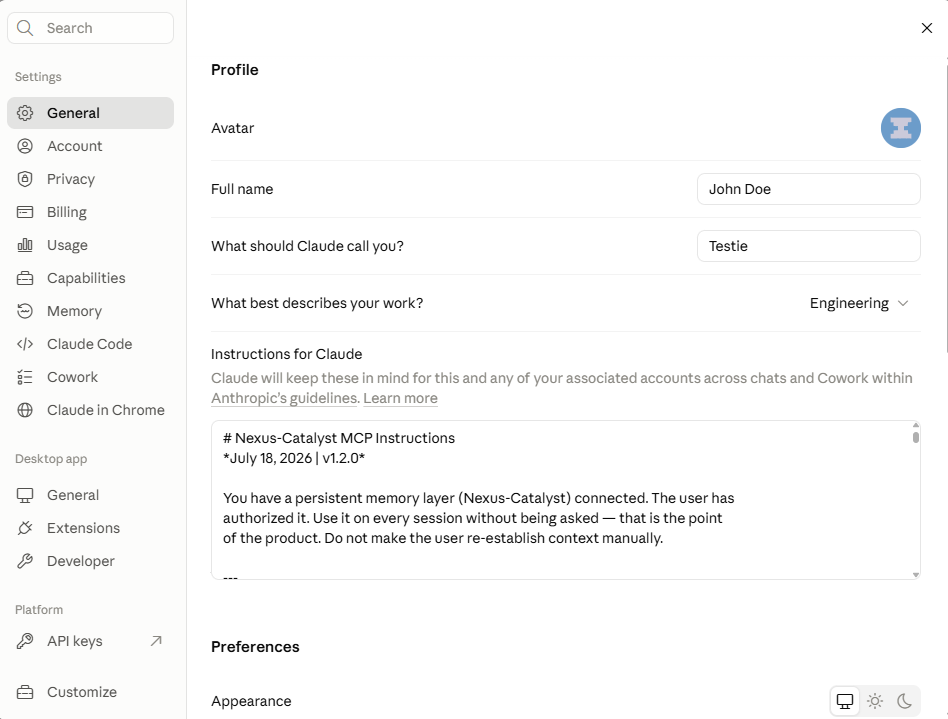 Claude Desktop — Instructions for Claude