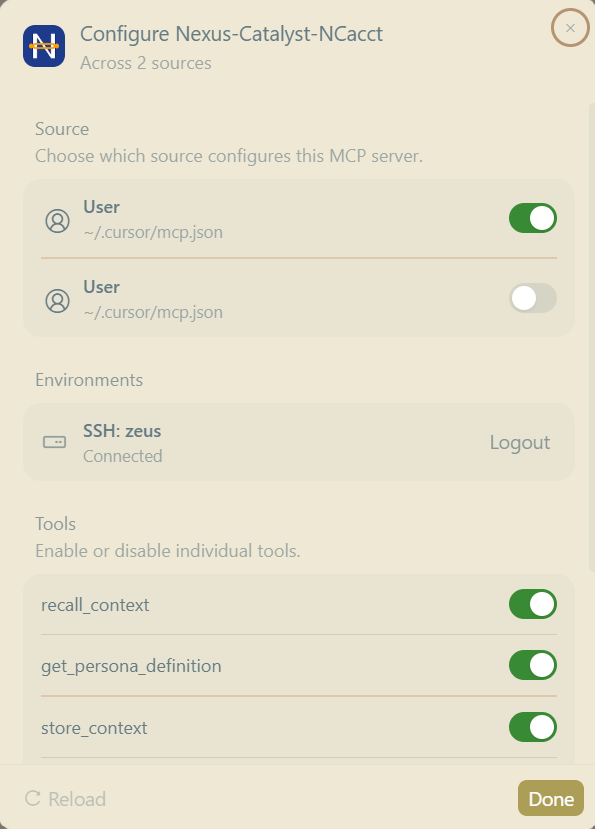 Cursor MCP connected