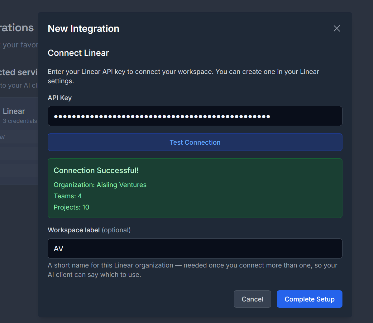 Linear Dashboard Config